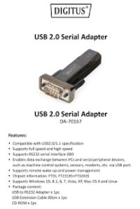 Digitus DA-70156 Usb 2.0 TO RS232 (Seri) Çevirici    USB  232 ÇEVİRİCİ - 2